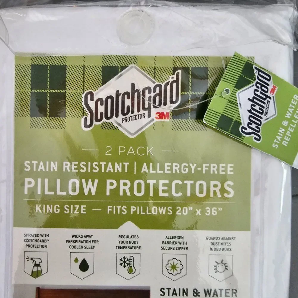 3M Scotchgard Pillow Protector Stain Resistant Allergy Free King Size Pack of 2